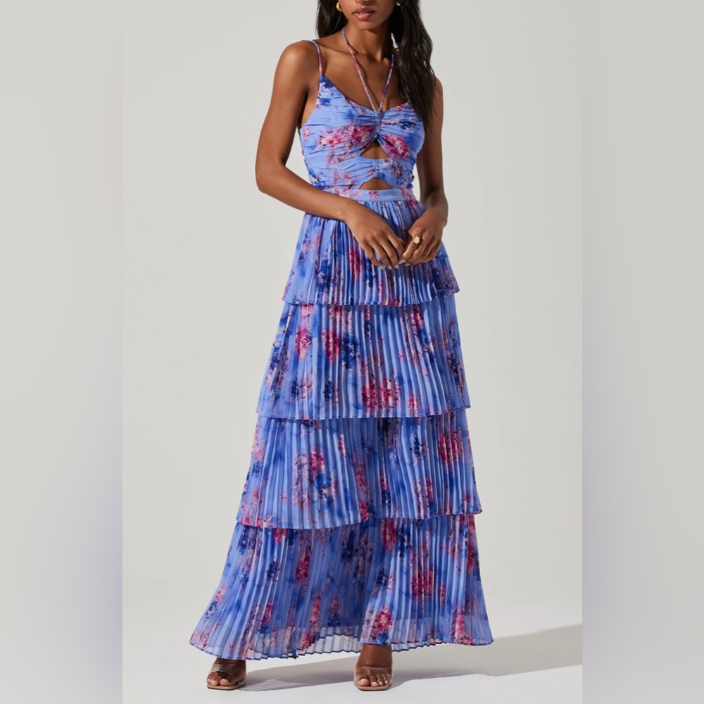 Astr Purple and Pink Floral Dress, sizes M,L